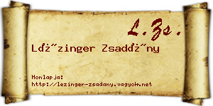 Lézinger Zsadány névjegykártya
